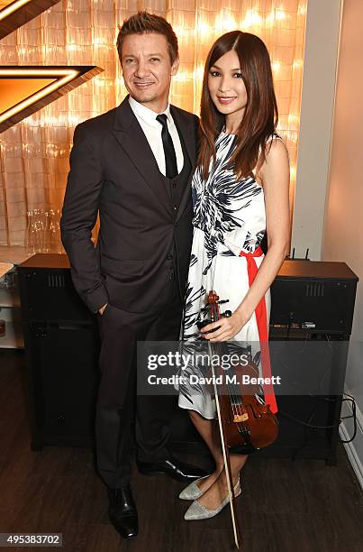 Jeremy Renner and Gemma Chan attend the launch of La Maison Remy Martin, the cognac brand's new members club, on November 2, 2015 in London, England.