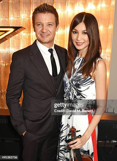 Jeremy Renner and Gemma Chan attend the launch of La Maison Remy Martin, the cognac brand's new members club, on November 2, 2015 in London, England.