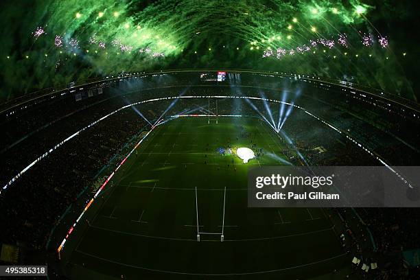 General view during the 2015 Rugby World Cup Final match between New Zealand and Australia at Twickenham Stadium on October 31, 2015 in London,...