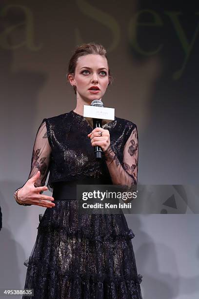 Actress Amanda Seyfried attends 'Cle de peau BEAUTE 2014' promotional event at the Ritz Carlton Tokyo on June 2, 2014 in Tokyo, Japan.