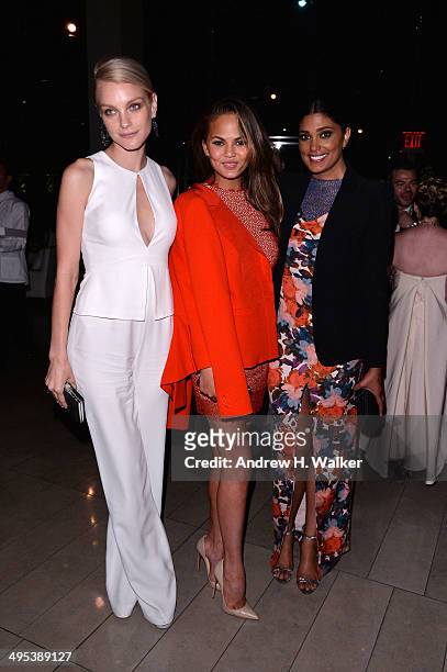 Jessica Stam, Chrissy Teigen and Rachel Roy attend the 2014 CFDA Fashion Awards at Alice Tully Hall, Lincoln Center on June 2, 2014 in New York City.