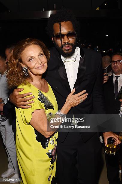 Designers Diane von Furstenberg and Maxwell Osborne attend the 2014 CFDA fashion awards at Alice Tully Hall, Lincoln Center on June 2, 2014 in New...
