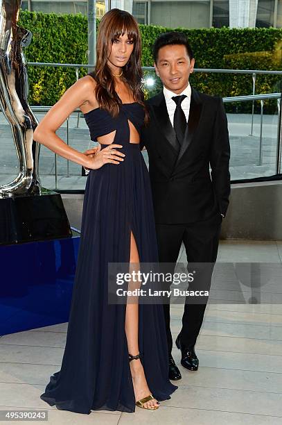 Model Joan Smalls and designer Prabal Gurung attend the 2014 CFDA fashion awards at Alice Tully Hall, Lincoln Center on June 2, 2014 in New York City.