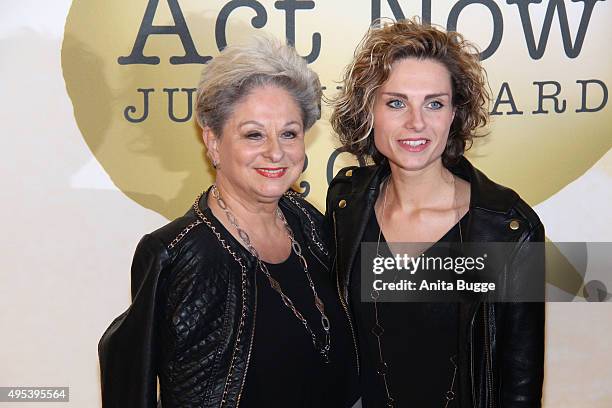 Dagmar Frederic and her daughter Maxie Frederic attend the "1st Act Now Jugend Award" at Friedrichstadt-Palast on November 2, 2015 in Berlin, Germany.