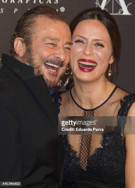 Actor Juan Diego and Aitana Sanchez Gijon attend the Golden Medal 2015 ceremony at Academia de Cine on November 2, 2015 in Madrid, Spain.