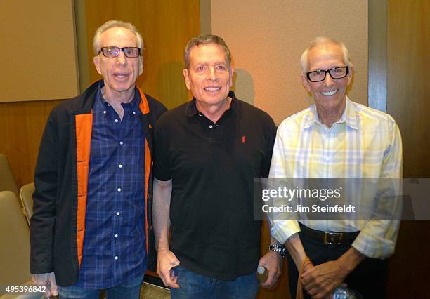 The three directors of the movie Airplane! Jerry Zucker, David Zucker, and Jim Abrahams pose for a portrait at The Industry Workshops at the Los...