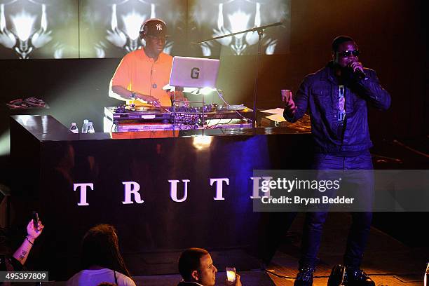 Composer Grandmaster Flash and rapper Doug E. Fresh perform at the Starz "Power" premiere after party at Highline Ballroom on June 2, 2014 in New...