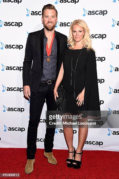 Singer-songwriter Charles Kelley of Lady Antebellum and Cassie McConnell attend the 53rd annual ASCAP Country Music awards at the Omni Hotel on...
