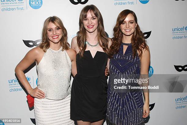 Actresses Julianna Guill, Danielle Panabaker, and Ahna O'Reilly at the UNICEF Next Generation Third Annual UNICEF Black & White Masquerade Ball...