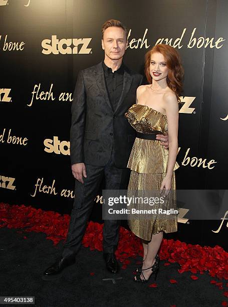 Actors Ben Daniels and Sarah Hay attend the "Flesh And Bone" New York limited series premiere at Jack H. Skirball Center for the Performing Arts on...