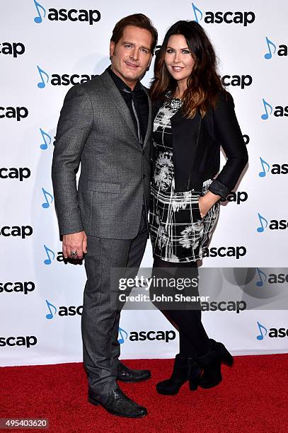 Singer-songwriter Jerrod Niemann and Morgan Petek attend the 53rd annual ASCAP Country Music awards at the Omni Hotel on November 2, 2015 in...