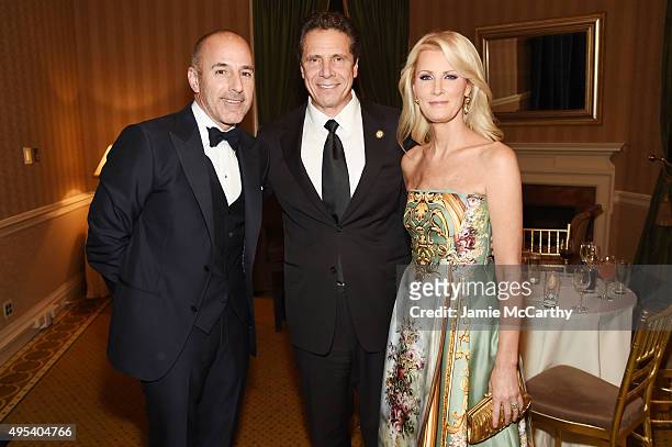 Journalist Matt Lauer, New York Govenor Andrew Cuomo, and chef Sandra Lee attend Elton John AIDS Foundation's 14th Annual An Enduring Vision Benefit...