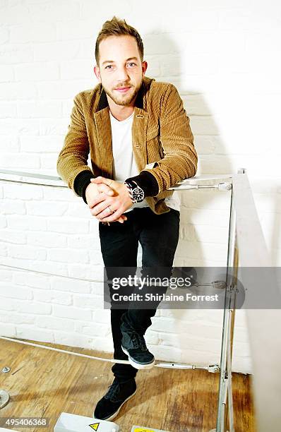 James Morrison poses backstage after performing a live acoustic set and signing copies of his new album 'Higher Than Here' at HMV on November 2, 2015...