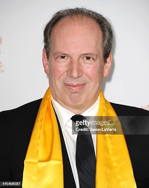 Composer Hans Zimmer poses in the press room at the 2014 Huading Film Awards at The Montalban on June 1, 2014 in Hollywood, California.