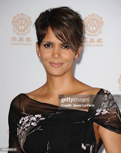 Actress Halle Berry poses in the press room at the 2014 Huading Film Awards at The Montalban on June 1, 2014 in Hollywood, California.