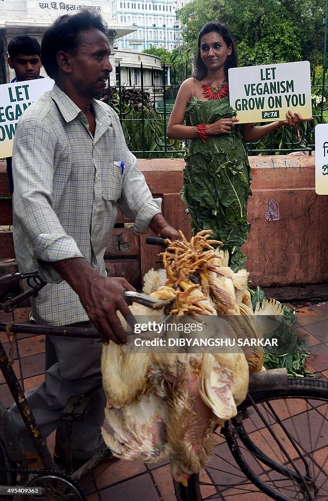 INDIA-ENVIRONMENT-PROTEST-PETA