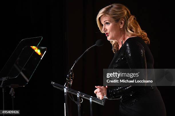 Singer Trisha Yearwood accepts the Voice of Music Award onstage during the 53rd annual ASCAP Country Music awards at the Omni Hotel on November 2,...