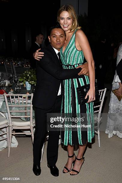 Designer Prabal Gurung and model Karlie Kloss attend the 12th annual CFDA/Vogue Fashion Fund Awards at Spring Studios on November 2, 2015 in New York...