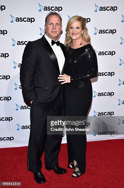 Singer-songwriters Garth Brooks and Trisha Yearwood attend the 53rd annual ASCAP Country Music awards at the Omni Hotel on November 2, 2015 in...