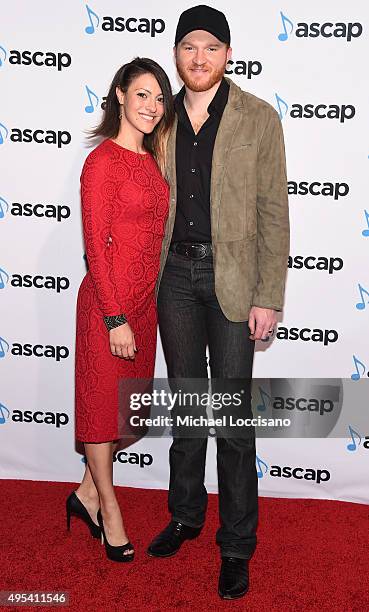 Singer Eric Paslay and Natalie Paslay attend the 53rd annual ASCAP Country Music awards at the Omni Hotel on November 2, 2015 in Nashville, Tennessee.