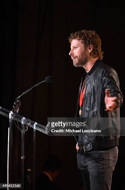 Singer Dierks Bentley speaks onstage during the 53rd annual ASCAP Country Music awards at the Omni Hotel on November 2, 2015 in Nashville, Tennessee.