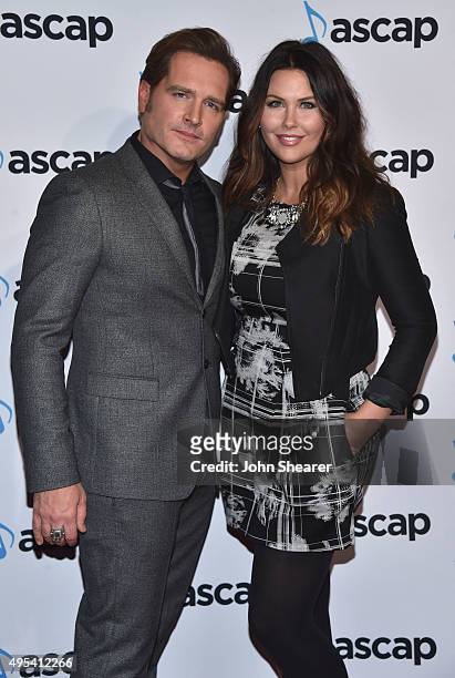 Singer-songwriter Jerrod Niemann and Morgan Petek attend the 53rd annual ASCAP Country Music awards at the Omni Hotel on November 2, 2015 in...