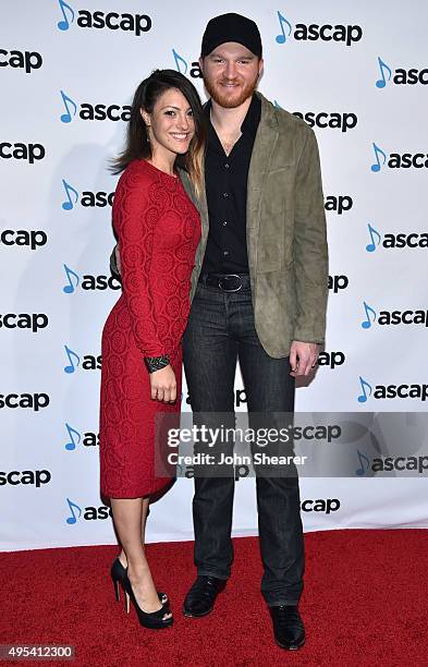 Singer Eric Paslay and Natalie Paslay attend the 53rd annual ASCAP Country Music awards at the Omni Hotel on November 2, 2015 in Nashville, Tennessee.