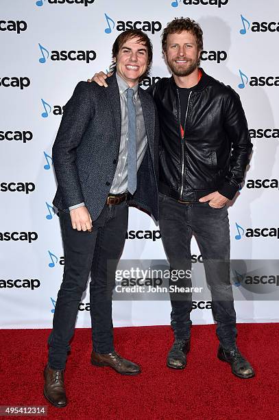 Ross Copperman and Dierks Bentley attend the 53rd annual ASCAP Country Music awards at the Omni Hotel on November 2, 2015 in Nashville, Tennessee.