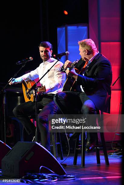 Singer Sam Hunt and Songwriter Josh Osborne perform onstage during the 53rd annual ASCAP Country Music awards at the Omni Hotel on November 2, 2015...
