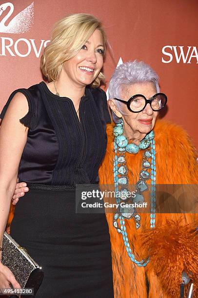 Nadja Swarovski and interior designer and fashion icon Iris Apfel attend the 19th Annual Accessories Council ACE Awards at Cipriani 42nd Street on...