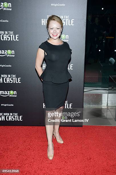 Alicia Sable attends the episode screening and premiere for the Amazon Originals Series 'The Man In The High Castle' at Alice Tully Hall on November...