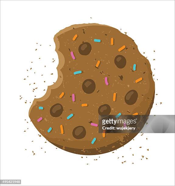 stockillustraties, clipart, cartoons en iconen met crunch cookie - illustration - hap eruit
