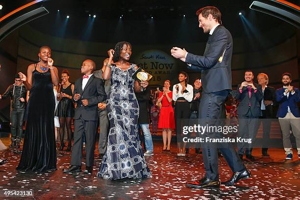 Auma Obama and Alexander Mazza attend the 1st Act Now Jugend Award on November 02, 2015 in Berlin, Germany.