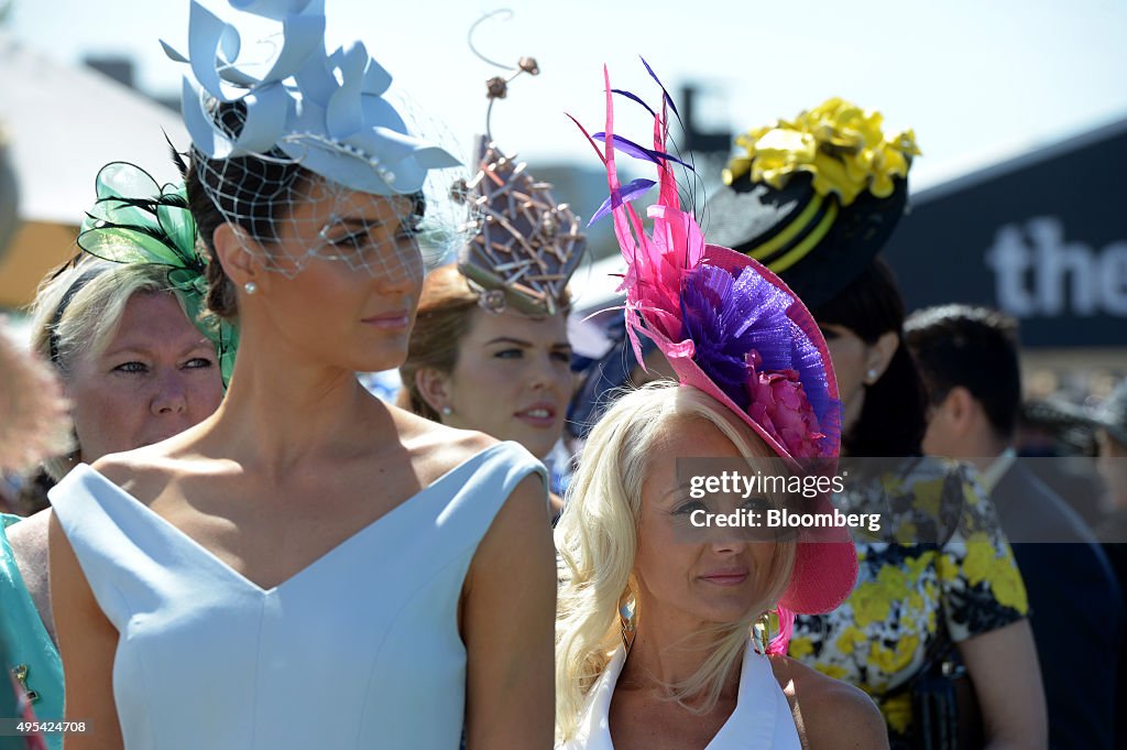 Punters And Revelers At The Melbourne Cup