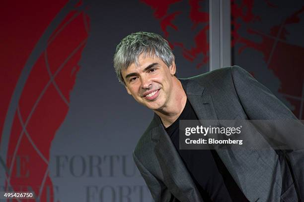 Larry Page, co-founder of Google Inc. And chief executive officer of Alphabet Inc., speaks during the 2015 Fortune Global Forum in San Francisco,...