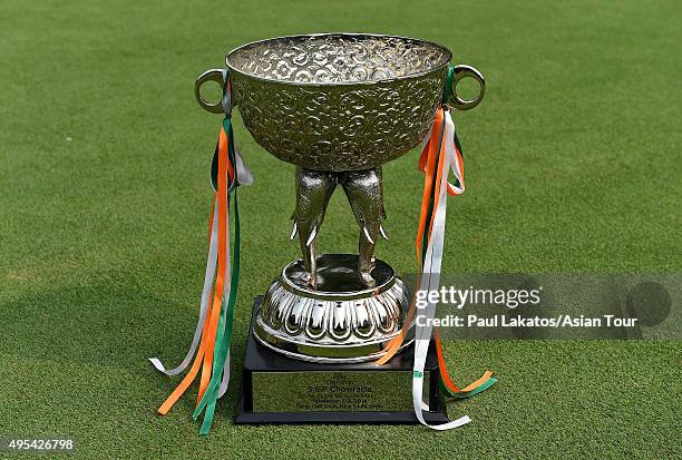 The Panasonic Open India trophy pictured ahead of the Panasonic Open India at Delhi Golf Club on November 3, 2015 in New Delhi, India.