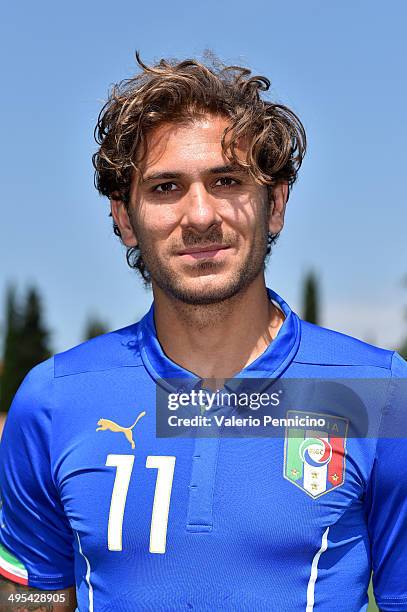 Alessio Cerci of Italy poses during a portrait session ahead of the 2014 FIFA World Cup at Coverciano on June 3, 2014 in Florence, Italy.