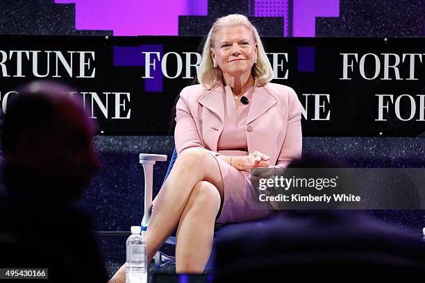 Ginni Rometty speaks at the Fortune Global Forum at the Fairmont Hotel on November 2, 2015 in San Francisco, California.