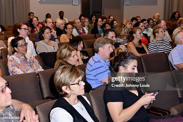 Amy Savell Kennedy and wife Patrick Kennedy attend Diana Nyad discussion and signing of her book 'Find A Way' at Miami Dade College Wolfson...