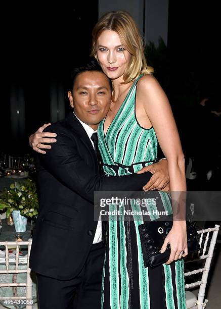 Designer Prabal Gurung and model Karlie Kloss attend the 12th annual CFDA/Vogue Fashion Fund Awards at Spring Studios on November 2, 2015 in New York...