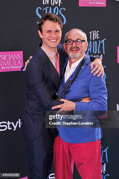 Ansel Elgort and Arthur Elgort attend "The Fault in Our Stars" premiere at the Ziegfeld Theater on June 2, 2014 in New York City.