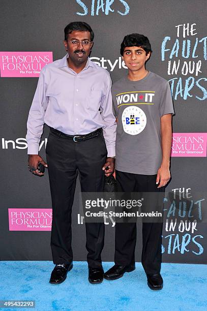 Bose Sujoe and Ansun Sujoe attend "The Fault in Our Stars" premiere at the Ziegfeld Theater on June 2, 2014 in New York City.