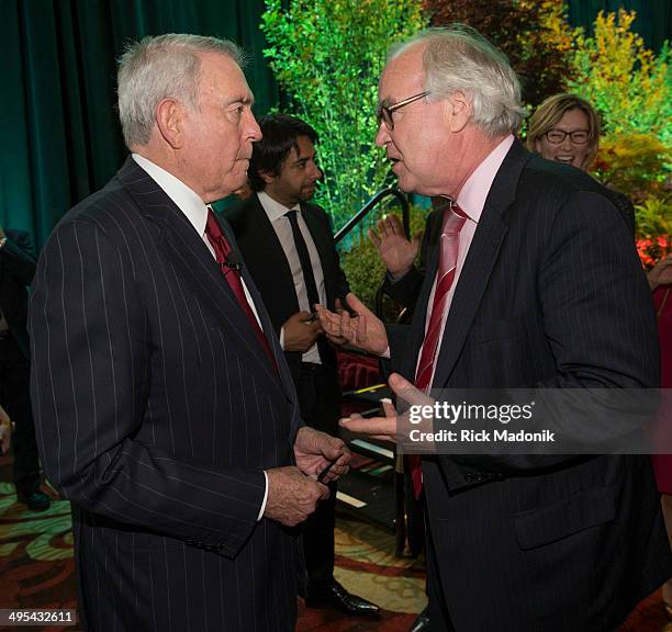 Former CBS newsman Dan Rather speaks to Toronto Star Publisher John Cruickshank following his speech and interview with Jian Ghomeshi. Rather was the...