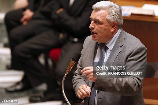 French junior minister for Transport, Maritime and Fishery, Frederic Cuvillier speaks during a session of question to the governement on June 3, 2014...