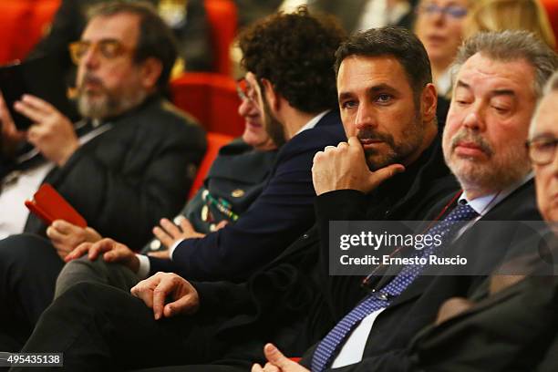 Raoul Bova attends the 'Insieme Contro La Violenza' Convention at Scuola di Perfezionamento per le Forze di Polizia on October 30, 2015 in Rome,...