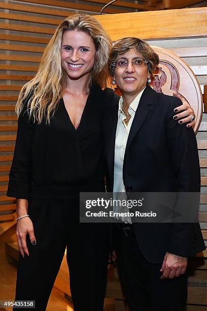 Michelle Hunziker and Giulia Buongiorno attend the 'Insieme Contro La Violenza' Convention at Scuola di Perfezionamento per le Forze di Polizia on...