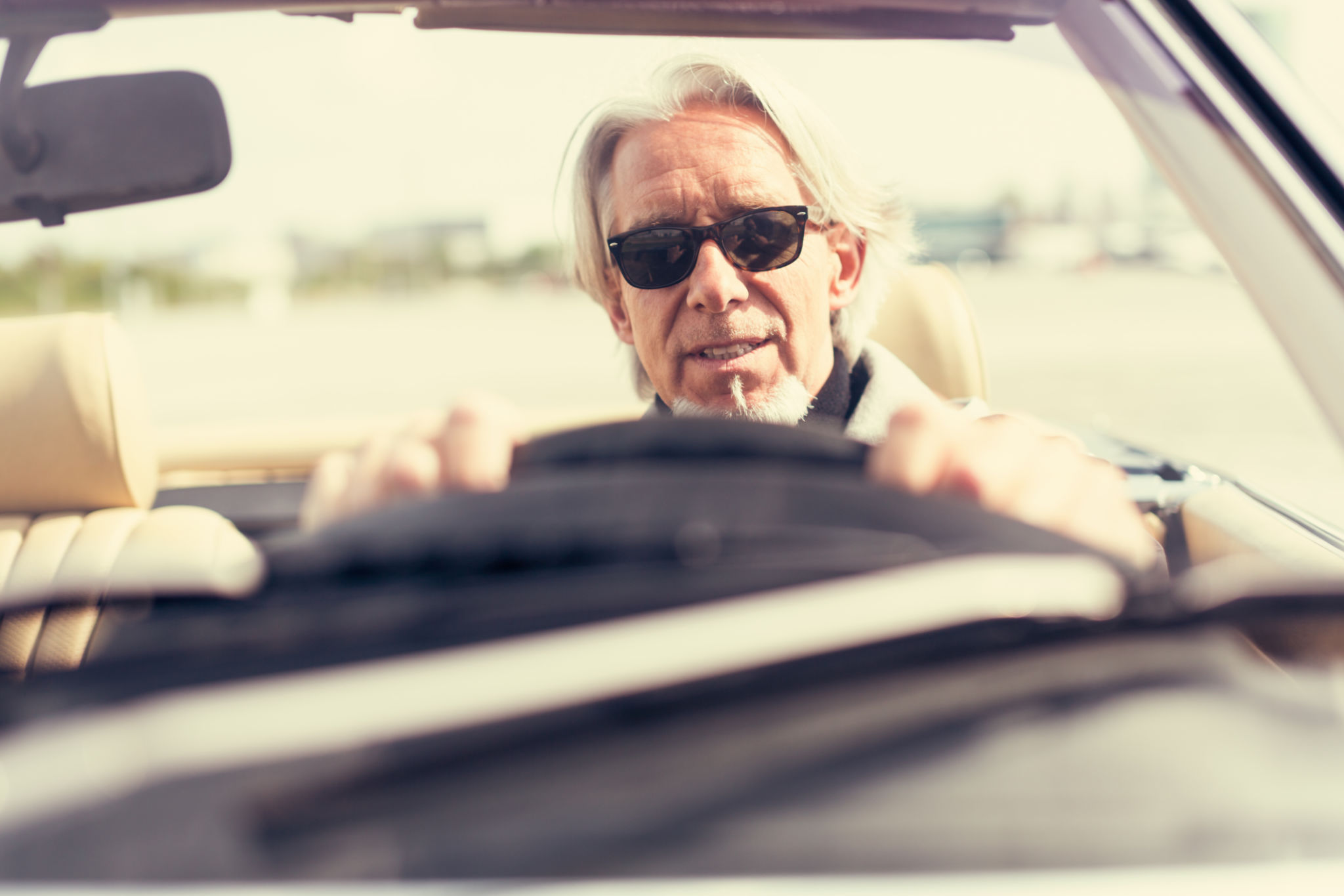 vintage car driving
