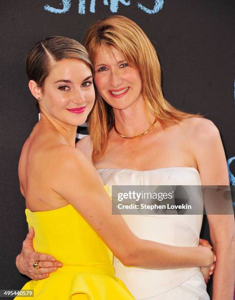 Actresses Shailene Woodley and Laura Dern attend "The Fault In Our Stars" premiere at Ziegfeld Theater on June 2, 2014 in New York City.