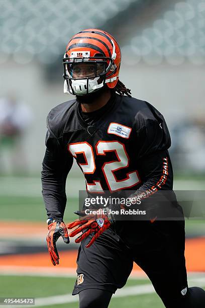 Lavelle Westbrooks of the Cincinnati Bengals in action during an organized team activity workout at Paul Brown Stadium on June 3, 2014 in Cincinnati,...