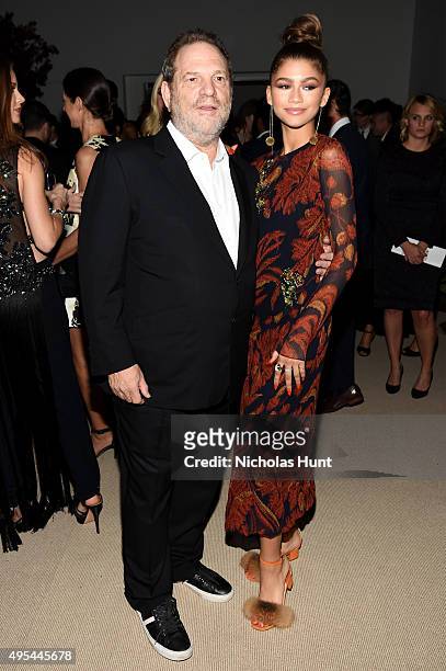 Harvey Weinstein and Zendaya attend the 12th annual CFDA/Vogue Fashion Fund Awards at Spring Studios on November 2, 2015 in New York City.